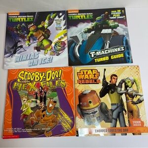 Lot Of 4 Children's PB Picture Books: Star Wars, 2 TMNT, & Scooby-doo Boys